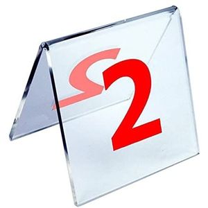 Tabelnummers, Tafelnummers, acryl tenttafelnummers rood 8x7x8 cm(45667)