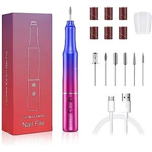 Elektrische nagelvijl, Elektrische nagelboormachine, 30000 RPM nagelschuurmachine for acrylgelnagels, draagbare manicure-pedicure Polijstvormgereedschap voor zowel natuurlijke als kunstnagels