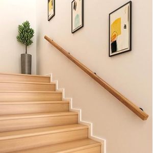 Houten leuningen voor trappen, antislip trapleuning met beugels, tegen de muur voor ouderen en kinderen, veiligheidsbeugelset, voor interieur gang, villagebouw loft (A,120 cm/47,2 inch)