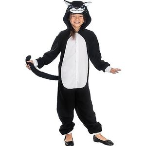 FUNIDELIA - Katten Onesie Kostuum - Zwart - Voor Kinderen