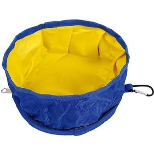 Waterdichte opvouwbare nylon voerbak for buiten wandelen en voeren, geschikt for honden van alle maten (Color : Blue)