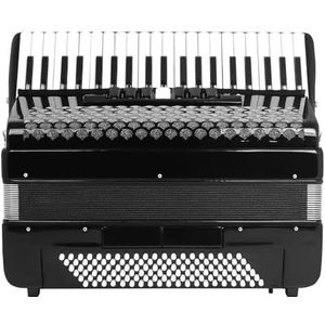 120 bas 41-toetsen drie-rijige veeraccordeon, massieve xylofoonbody, oppervlak zwart pianolakpatroon, vijf geluidseffecten met één klik, geschikt for beginners en professionals om te spelen, inclusief