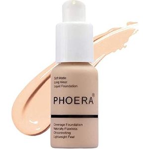 Glamza PHOERA Foundation Concealer-make-up, volledig dekkend, lichtgevend, langdurig (102 nude)