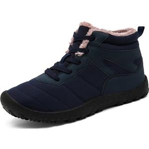 kumosaga Heren enkel sneeuwlaarzen, 2024 nieuwe waterdichte gevoerde warme winterlaarzen, comfortabele antislip wandelschoenen, outdoor sneakers for heren(Blue,43)