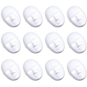 12 stks Vrouwelijke Volledige Gezicht Halloween Kostuums DIY Blank Schilderen Masker Halloween Hip-Hop Dance Ghost Cosplay Fancy Dress Masquerade Party Masker