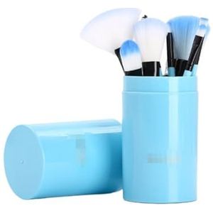 Make-up Kwasten Make-up Kwastenset 12 Stuks For Oogschaduw Blush Gezichtscontour Kwastenset Make-up Kwasten Draagbare(Blue)