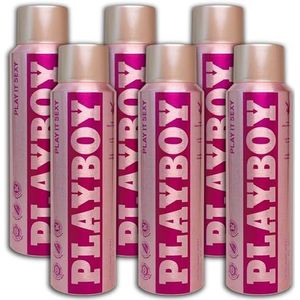 6 stuks Playboy Play It Sexy deodorant-deodorant, 6 x 150 ml