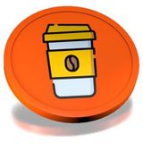 CombiCraft Koffie-To-Go consumptiemunten oranje - munten met een opdruk van koffiebeker to go - diameter 29 mm - verpakking 100 stuks - handig betaalmiddel voor festivals, evenementen en horeca