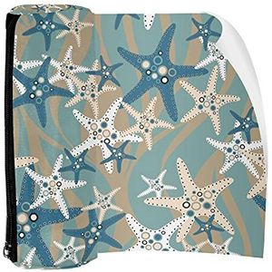 Potlood Case Pen Tas Houder met Rits Coin Organizer Tassen Make-up Cosmetische Pouch voor Vrouwen Tiener Meisjes Jongens Kinderen, Zeester