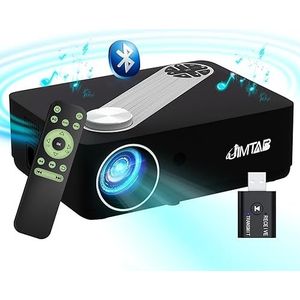 JIMTAB M22 Native 1080P 5G WiFi-videoprojector, kort werp-scherm spiegelen 2.4G 5G-projectorondersteuning AV, VGA, USB, HDMI compatibel met Xbox, laptop, iPhone en Android (grafiet)