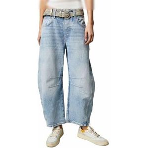 Barrel Jeans Vrouwen, Vintage Baggy Wide Leg Jeans Baggy Boyfriend Jeans Mid Rise Wide Leg Barrel Denim Ankle Pants (Color : Light Blue, Size : XX-Large)
