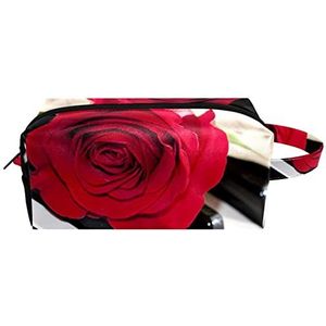 Make-up tas PU-leer,make-up tas voor op reis,piano sleutel roze bloem,Cosmetische organizer voor dames