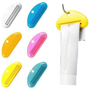TRKETK 6 stuks tandpasta tube knijper, plastic tandpasta clips voor cosmetische crème (6 kleuren)