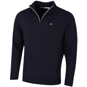 Calvin Klein Heren Campus 1/2 Zip Soft Feeltrui - Marine/Zilver - S