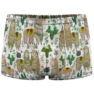 Lama Boxershorts voor heren, cactussen en bloemen, sexy shorts, mesh boxers, ondergoed, ademende onderbroek, string