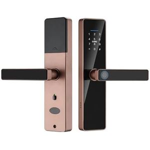 For Tuya Smartlife APP Afstandsbediening Smart Vingerafdruk Wachtwoord Slot Keyless Entry Beveiliging Handvat For Thuis(Rose Gold No Tuya)
