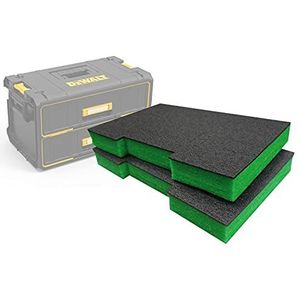 Shadow Foam Easy Peel - Schuiminzetstukken voor DeWalt ToughSystem laden [Groen 50mm Twin Pack] voor gereedschapsorganisatie, Kaizen, 5s, Gereedschapshoofden en opbergdozen