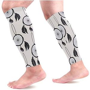EZIOLY Dream Catchers Sport Kalf Compressie Mouwen Beencompressiesokken Kalf Guard voor hardlopen, fietsen, moederschap, reizen, verpleegkundigen