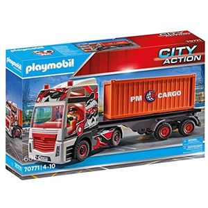 Playmobil City Action: Truck Met Aanhanger Oranje/rood 60-delig