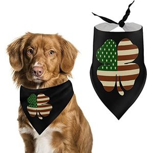 Vintage klaver Ierse Amerikaanse vlag grappige hond bandana's afdrukken driehoek sjaal verstelbare huisdier hoofddoek kat slabbetjes voor kleine middelgrote grote huisdieren