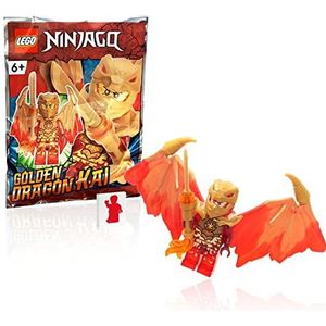 Lego Ninjago Gekristalliseerde minifiguur - Kai (gouden draak) met vleugels en gouden vuurzwaard