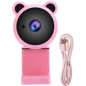 1080P Webcam, Digitale Webcam Ingebouwde Microfoon, HD USB Computercamera Video-opname Webcamera voor Live Uitzending (Roze)