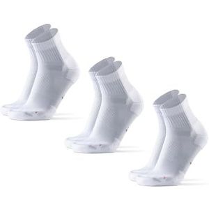 DANISH ENDURANCE Hardloopsokken voor Lange Afstanden, Anti-Blaar, voor Mannen & Vrouwen, Unisex, 3 Paar, Wit, 48-51