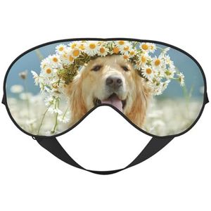 FZGGWYHL Golden Retriever Hond Gedrukt Zacht Oogmasker Slaap Aid Oogmasker Reizen Slaap Oogmasker