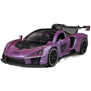 Schaal afgewerkte modelauto 1:32 Simulatie Voor McLaren SENNA Legering Sportwagen Model Diecast Voertuigen Collectie Kinderen Geschenken Speelgoed Miniatuurreplica-auto (Color : Purple)