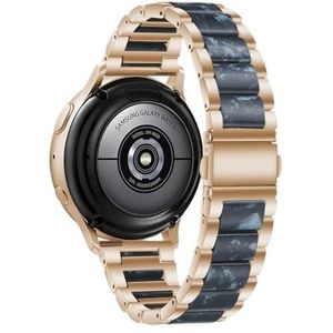 20 mm band geschikt for Samsung Galaxy Watch 3 41 mm 45 mm Actief 2 40 mm 44 mm Gear S3 staal + harsband geschikt for Huawei GT3 22 mm geschikt for Amazfit gts 3(Color:Rose Gold Blue,Size:20mm)