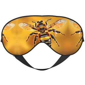 Zacht oogmasker met honingbijprint voor dames en heren, comfortabel met verstelbare riem voor reizen, yoga, dutjes in ploegendienst
