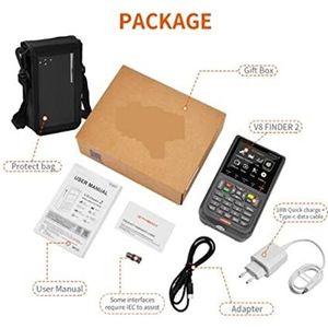 Satellietzoeker V8 Finder 2/Pro DVB-S2X/S2/T2/C/ATSC-C H.265/H.264 ACM 1080P Digitale Satelliet 3,5 inch LCD VS Ws6933(With bag and charge)