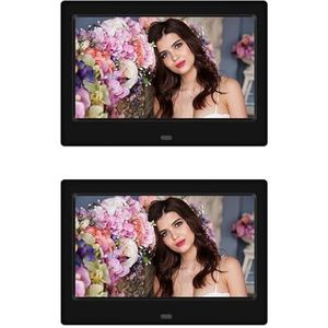 7 Inch LED-scherm Digitale Fotolijst Elektronische Albumondersteuning Muziek/Video/Foto Eenvoudig delen(2PCS Black)