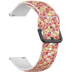 RYANUKA Compatibel met Amazfit GTS 4 / GTS 4 Mini / GTS 3 / GTS 2 / GTS 2e / GTS 2 mini / GTS (goud rood papier sneeuwvlokken) 20 mm zachte siliconen sportband armband band, Siliconen, Geen edelsteen