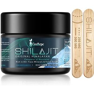 Shilajit - Hoge Potentie - Gezuiverde Himalaya Shilajit-hars met Fulvine Mineralen & Humuszuren, Veganistisch (1 Verpakking)