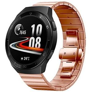 INEOUT 22mm metalen band compatibel met Huawei horloge GT2 Pro band roestvrijstalen armband GT 2E 46mm vervanging polsriem compatibel met Huawei horloge GT2E (Color : Rose Gold 4, Size : 22mm Watch