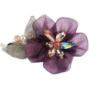 Spring Clip Haarspeld Bloem Kristal Diamant Bloem Groot Haar Paardenstaart Clip Top Clip Haaraccessoires Haarspeld Hoofdaccessoires(Purper)