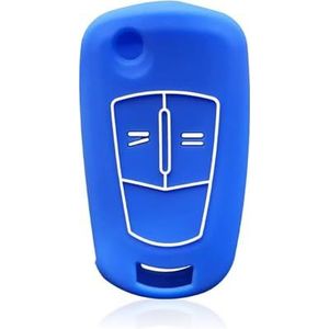Sleutelbehuizing accessoires Voor Opel Voor Corsa D Voor Zafira Voor Badge Voor Embleem Voor Meriva Voor Vectra V Voor Astra H GTC 2008 2009 Key Cap Flip Folding Autosleutelhoes(Blue)