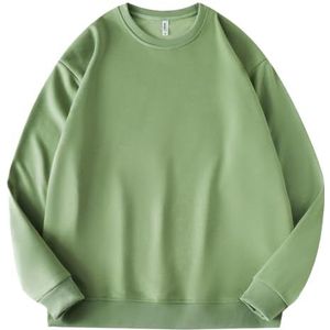 Leader of the Beauty Unisex oversized sweatshirt met ronde hals heren pullover truien lange mouwen herfst outfits 2024, Lichtgroen, S