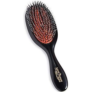 Mason Pearson BN3 Handige zwijnenharen nylon plukjes haarborstel, schoner, geschenkdoos