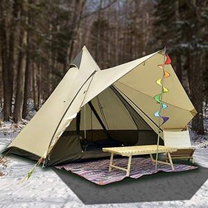 Kamperen Tipi Tent Yurt Tent met Scherm 4 Seizoenen Dubbele Lagen Waterdicht Anti-UV Winddicht Tenten voor Buiten Kamperen Wandelen Jagen 3-4 Personen