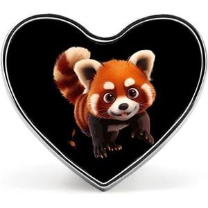 Cartoon Rode Panda Pin Badge Hartvormige Identiteit Pins Broches Knop Badges Voor Hoeden Jassen Decor