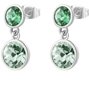 Brosway Symphonia women's pendant earrings in 316L steel with green crystals BYM175