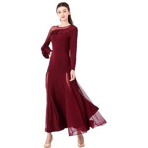 MLYYX Klassieke ballroomdansjurk voor dames trainingskleding Foxtrot Waltz Latijnse dansjurken mesh trainingsrok Cha Cha