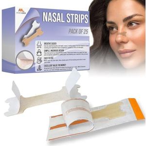 25 Stuks Anti-Snurk Neusstrips (Kleine Maat) - Verlicht Neusverstopping Door Verkoudheid & Allergieën - Verbetert De Luchtstroom - Snurkoplossing Voor Mannen & Vrouwen - van Mobi Lock