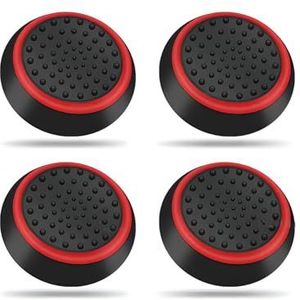 KNOXS 4 STKS Siliconen Leuke ThumbStick Joysticks voor Ventiel Stoomdek, Duimgrip Caps Anti-Slip Anti-Kras Bescherm Klep Stoomdek Accessoires Cover Skin (Rood)