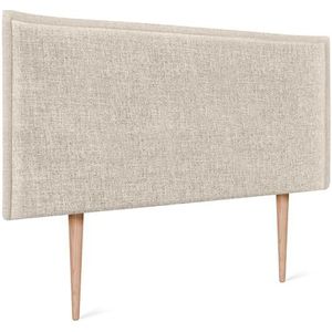 DHOME Hoofdeinde van natuurlijk linnen, glad, met trim, gevoerd, voor slaapkamer, modern, top trending (natuurlijk linnen, 95 x 105 cm met voeten (bedden 80/90))