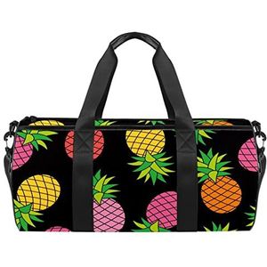 Kleurrijke tropische vruchten reizen duffle tas sport bagage met rugzak draagtas gymtas voor mannen en vrouwen, Fruit Kleurrijk, 45 x 23 x 23 cm / 17.7 x 9 x 9 inch
