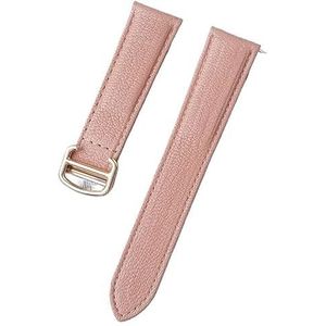 hoosouk Echt Leren Horlogebandje Voor Cartier Tank London Key Horlogebandje(Birdwood color gold,21mm)
