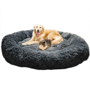 Telismei Deluxe Pluizige Extra Grote Hondenbedden Bank, Wasbaar Rond Hondenkussen Kussen Huisdier Bed voor Grote Extra Grote Hond